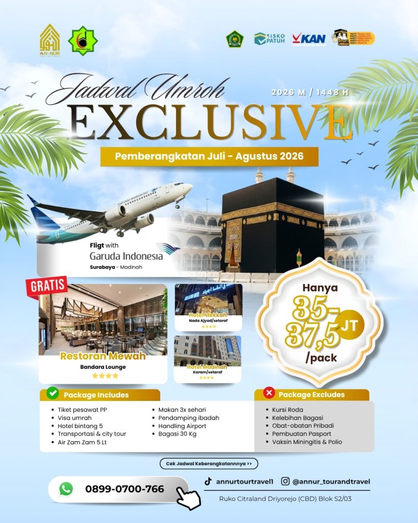 umroh reguler 20 desember 2026 16 hari nyaman & lengkap